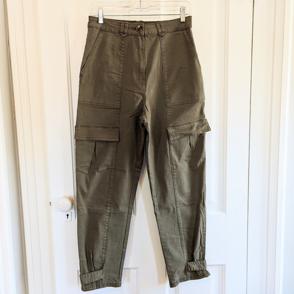 H&M Utility Pant Khaki Green Women's Size 6